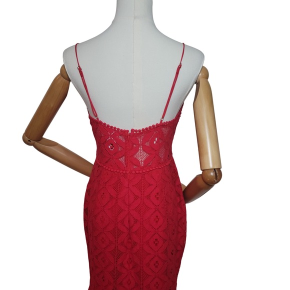 Selfie Leslie Cotton Red Eyelet Valentine's Dress M Fairy Cottagecore Engagement - Picture 9 of 11